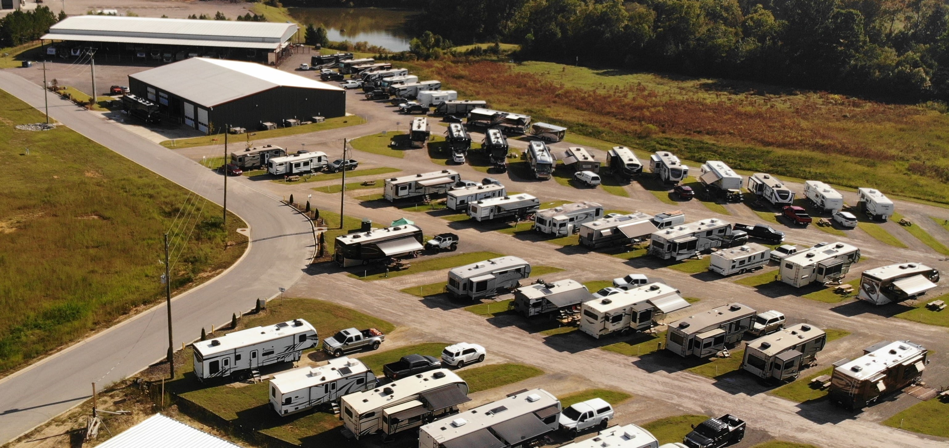 Aerial view of RV park