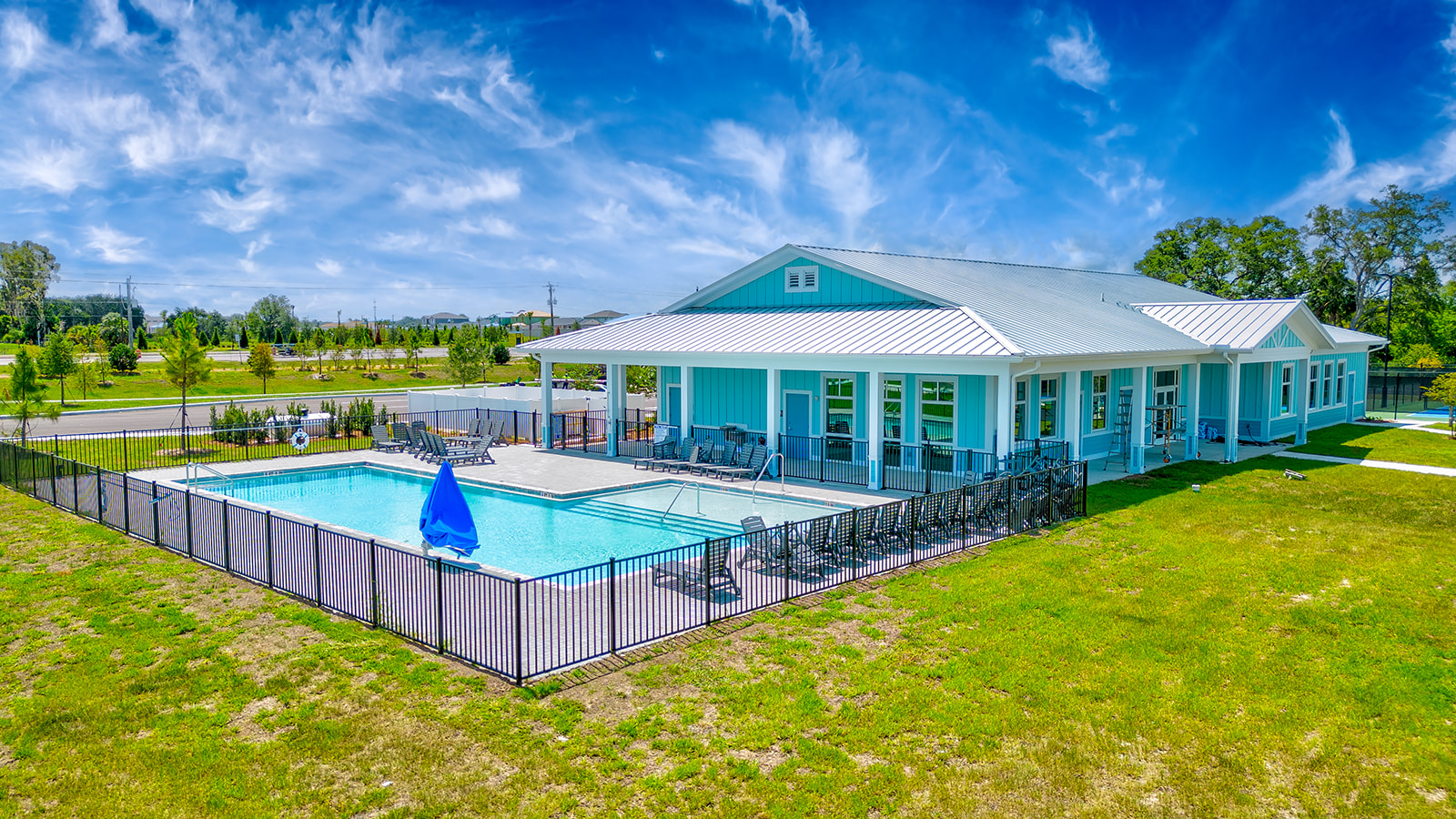 Shot of RV resort's pool area.